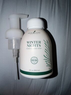 Never opened: Young Living Winter Nights Foaming Hand Soap — White/Green